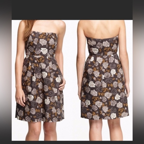 J. Crew | Marielle Strapless Floral Dress With Pockets | Size 6 cottagecore boho - Picture 1 of 7